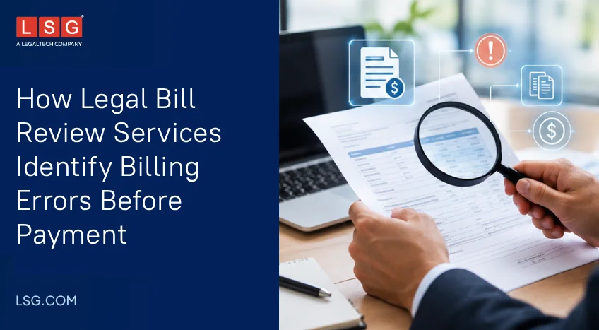 Legal bill review services identifying billing errors in legal invoices before payment.